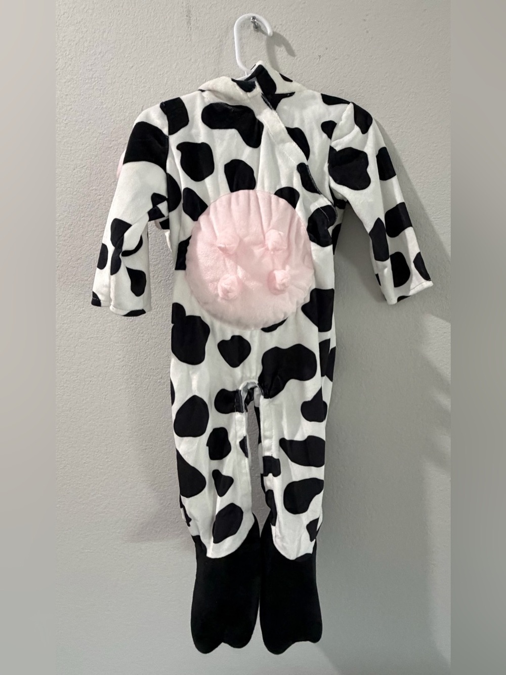 Cow Print One-Piece Halloween Bodysuit Hooded Jumpsuit Costume 12-18 Months